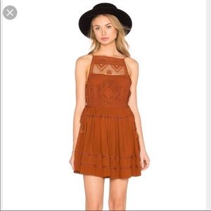 Free People Crochet Boho Mini Dress